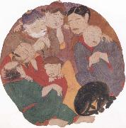 unknow artist The Seven Sleepers in the cave of Ephesus with their dog china oil painting artist